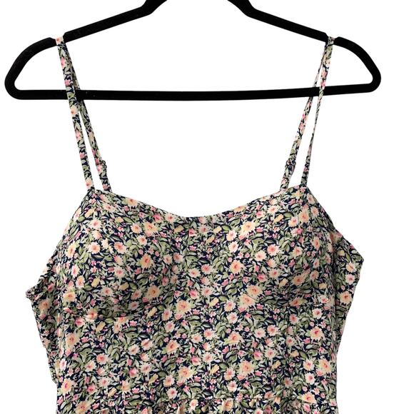 Lily Rose Floral Maxi Summer Dress Smocking Spaghetti Straps Molded Cups XL - Picture 2 of 8